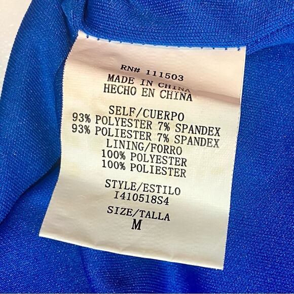 Hanukkah Bodycon Ombre Blue Sequin Striped Mini Dress 3/4 Sleeve Size M - Picture 10 of 10